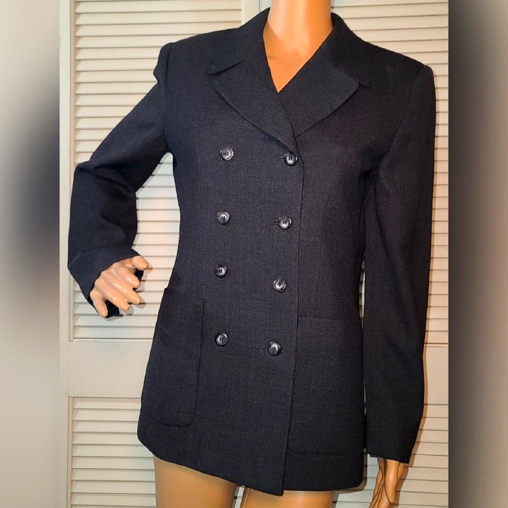 Jones New York Worsted Wool Double Breasted Jacket